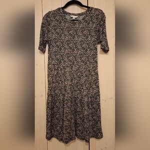 LC Lauren Conrad Black Pink And White Floral Dress Size Medium